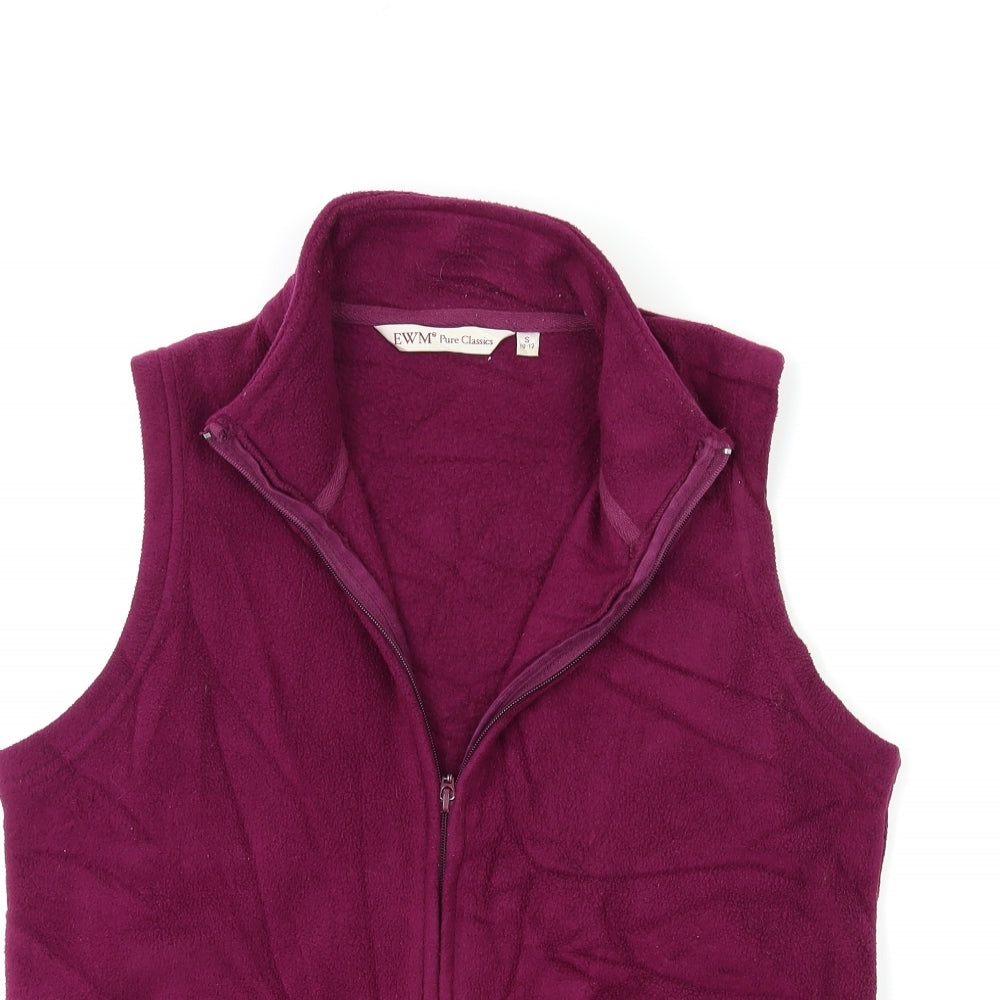 EWM Womens Purple  Fleece Gilet Jacket Size 10