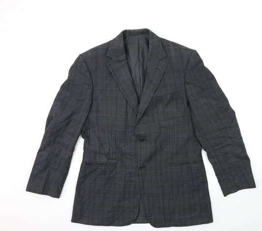 Marks and Spencer Mens Blue Check  Jacket Suit Jacket Size 40