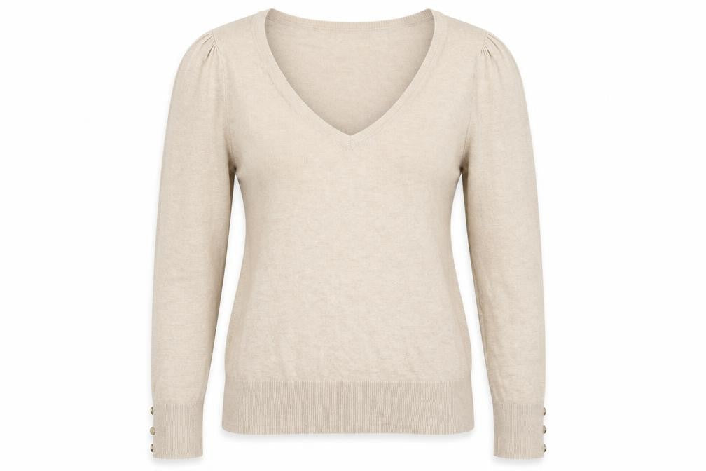 New Look Womens Beige  Knit Pullover Jumper Size 14