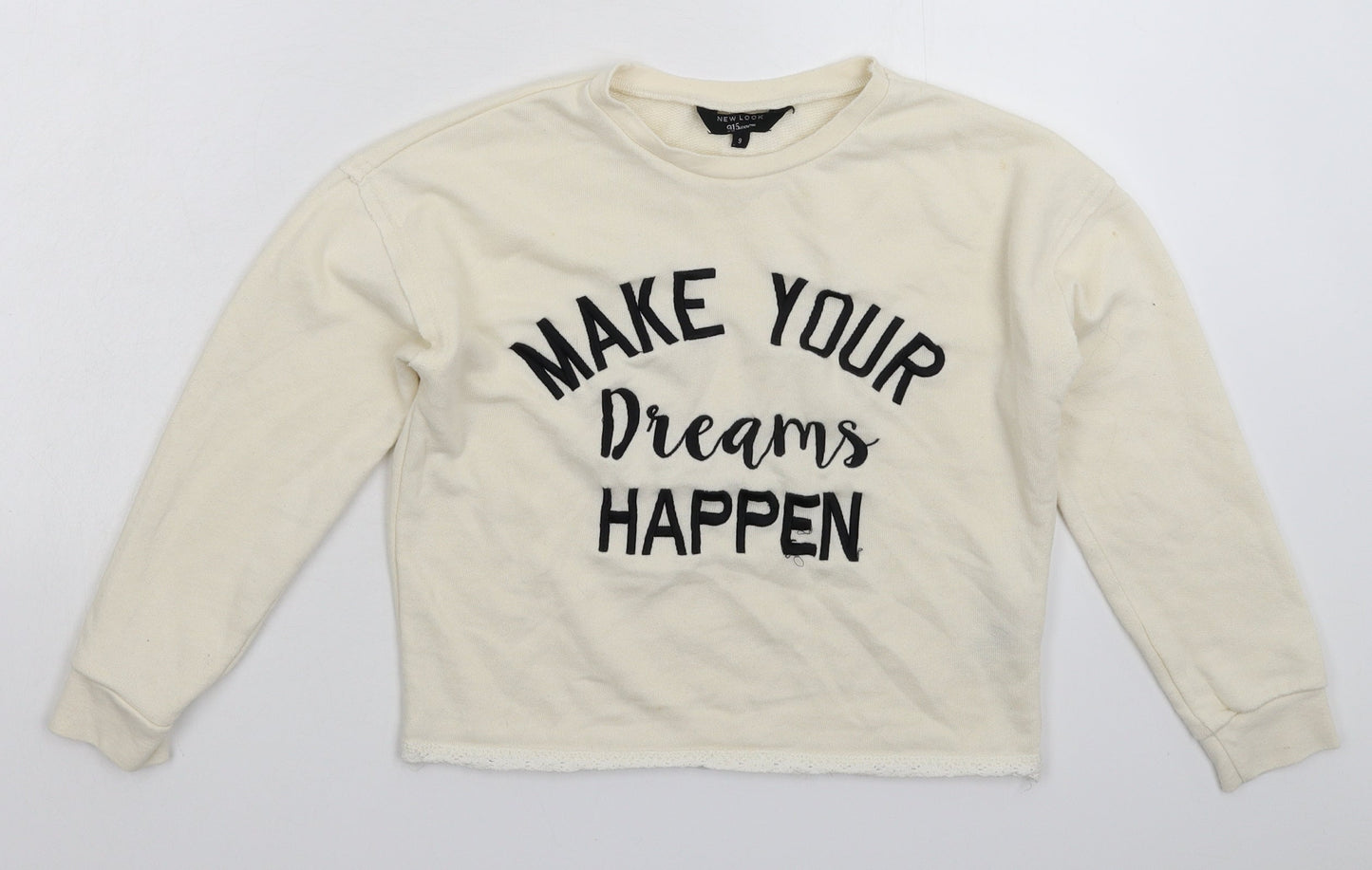 New Look Girls White   Pullover Sweatshirt Size 9 Years