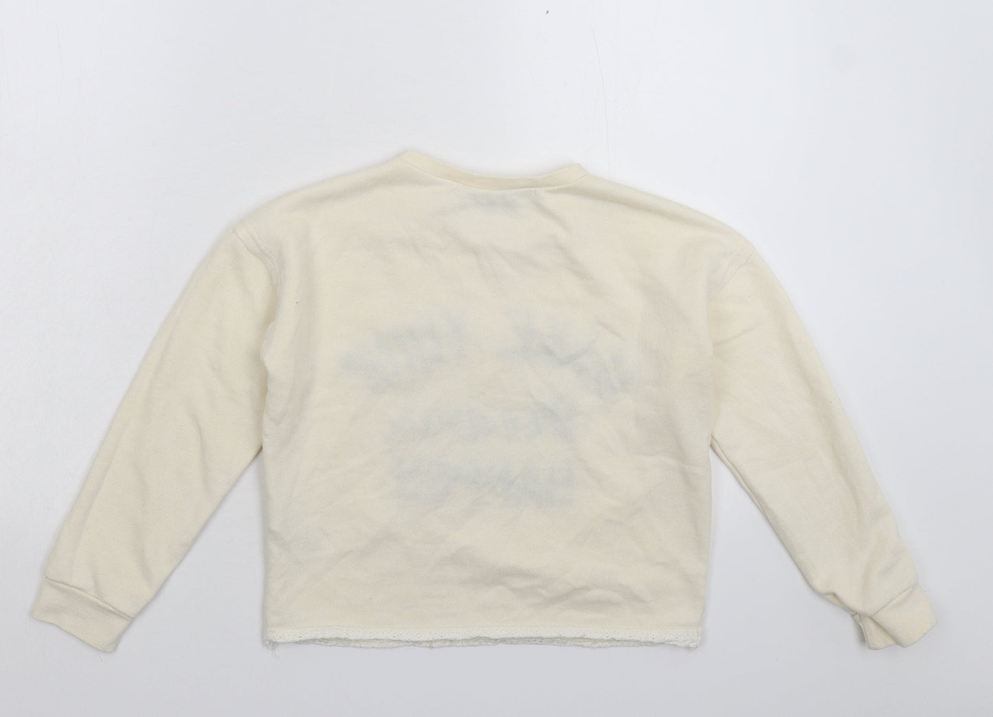 New Look Girls White   Pullover Sweatshirt Size 9 Years