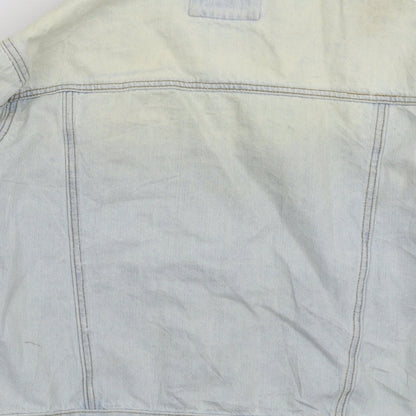 Preloved FOREVER 21 Womens Blue  Denim Jacket  Size S  - Distressed - Label