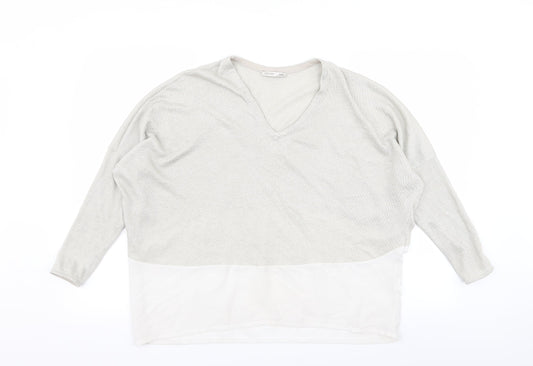 Zara Womens Ivory   Basic T-Shirt Size 12