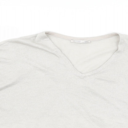 Zara Womens Ivory   Basic T-Shirt Size 12