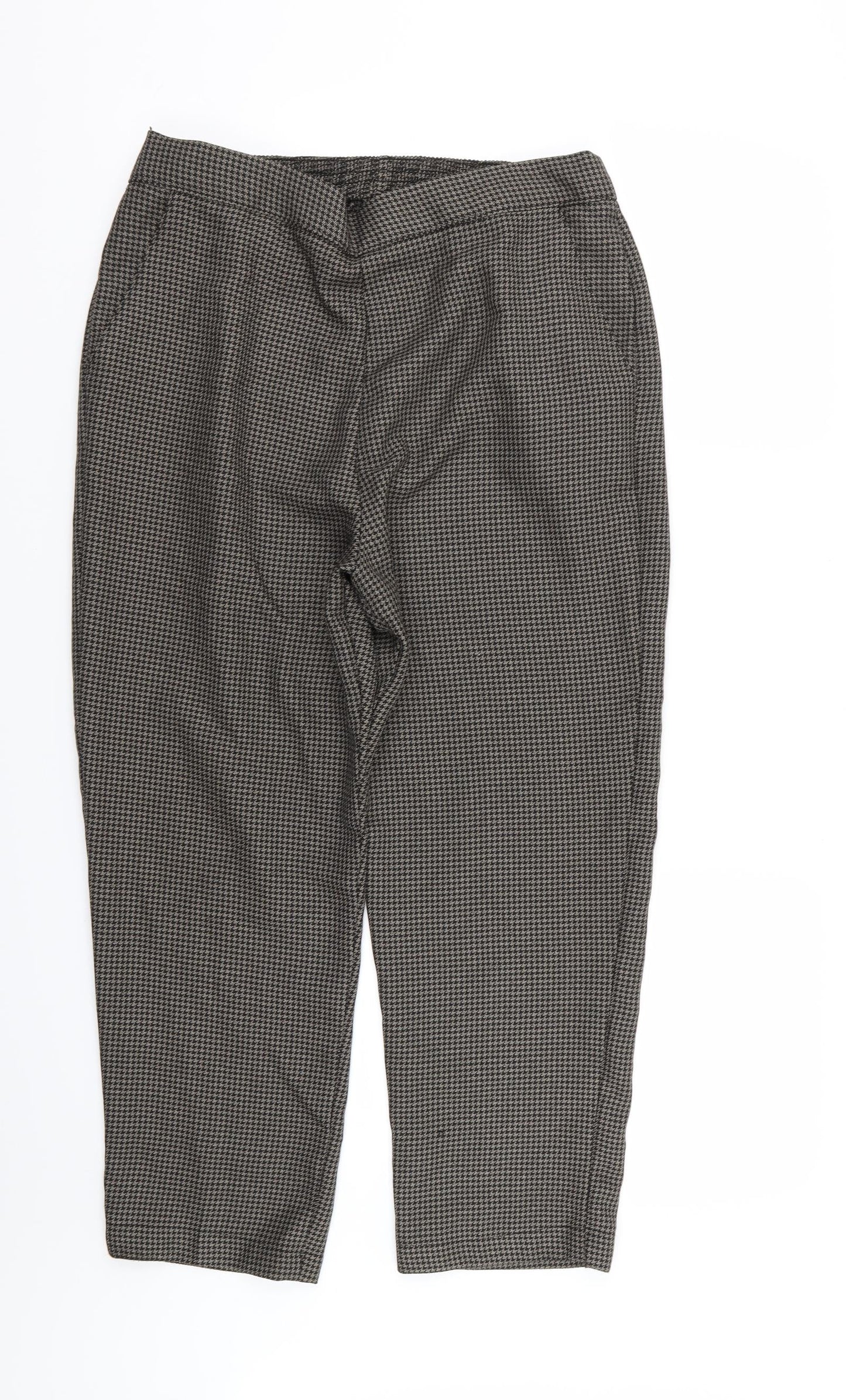 Preworn Womens Brown Houndstooth  Trousers  Size 14 L24 in - Stretch waistband