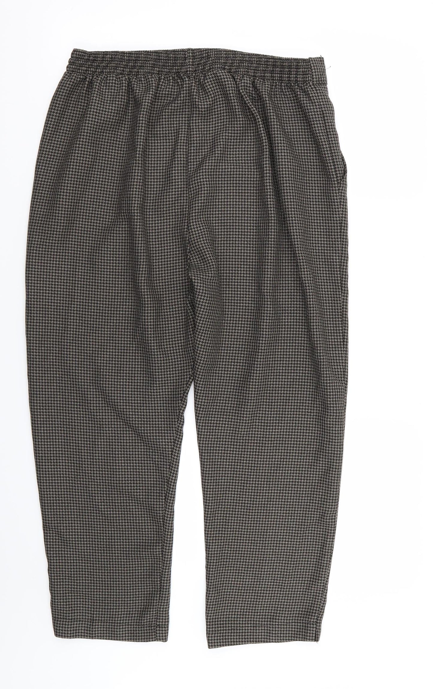 Preworn Womens Brown Houndstooth  Trousers  Size 14 L24 in - Stretch waistband