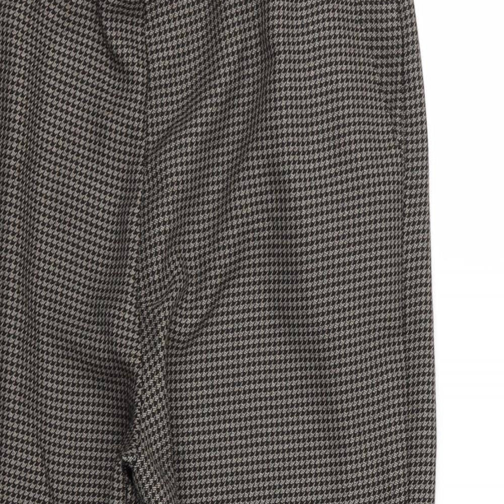Preworn Womens Brown Houndstooth  Trousers  Size 14 L24 in - Stretch waistband