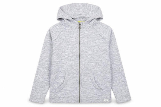 Front view of bluezoo boys’ grey full zip jumper, size 11-12, years