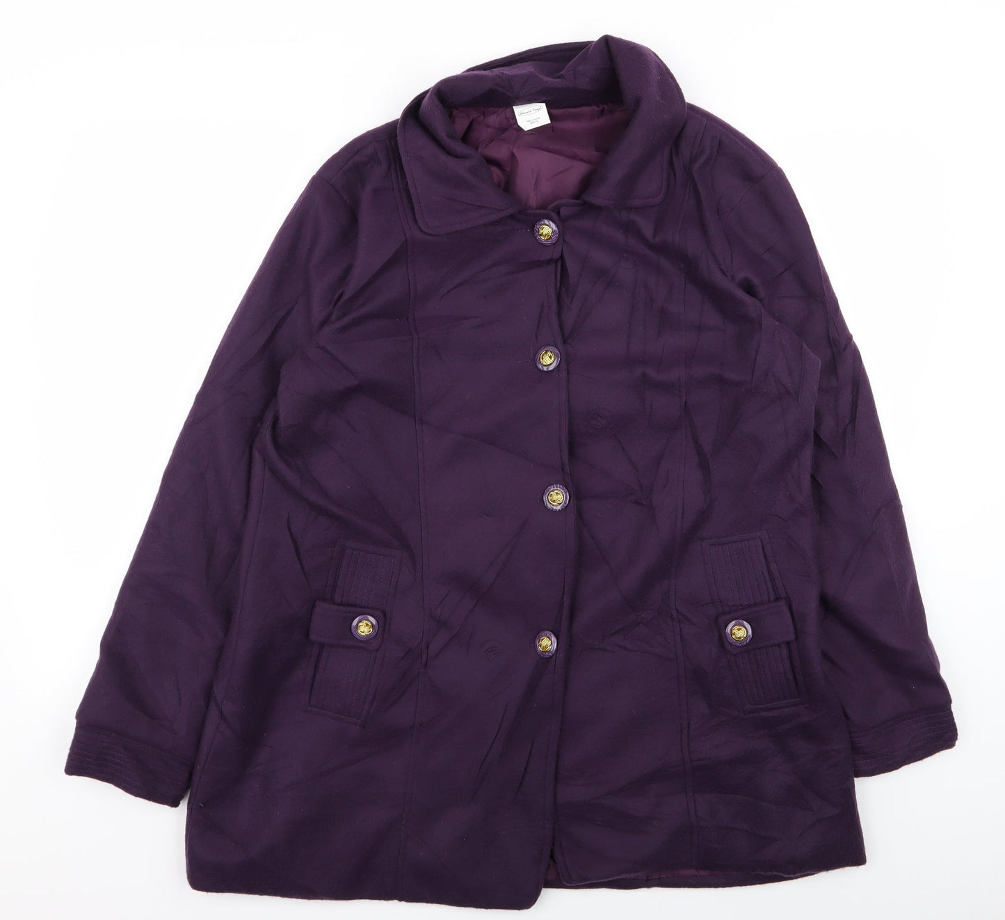 Gabrielle Vicenza Womens Purple   Overcoat Coat Size 14