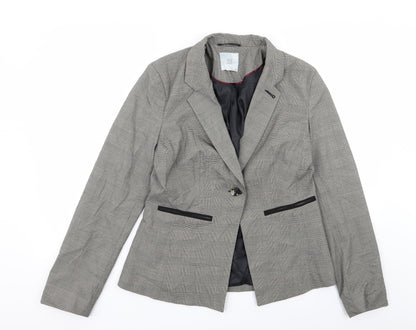 Tu Womens Grey Check  Jacket Blazer Size 12