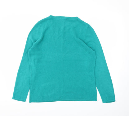 Preloved Love Knitwear Womens Green   Pullover Jumper Size 14 - Back