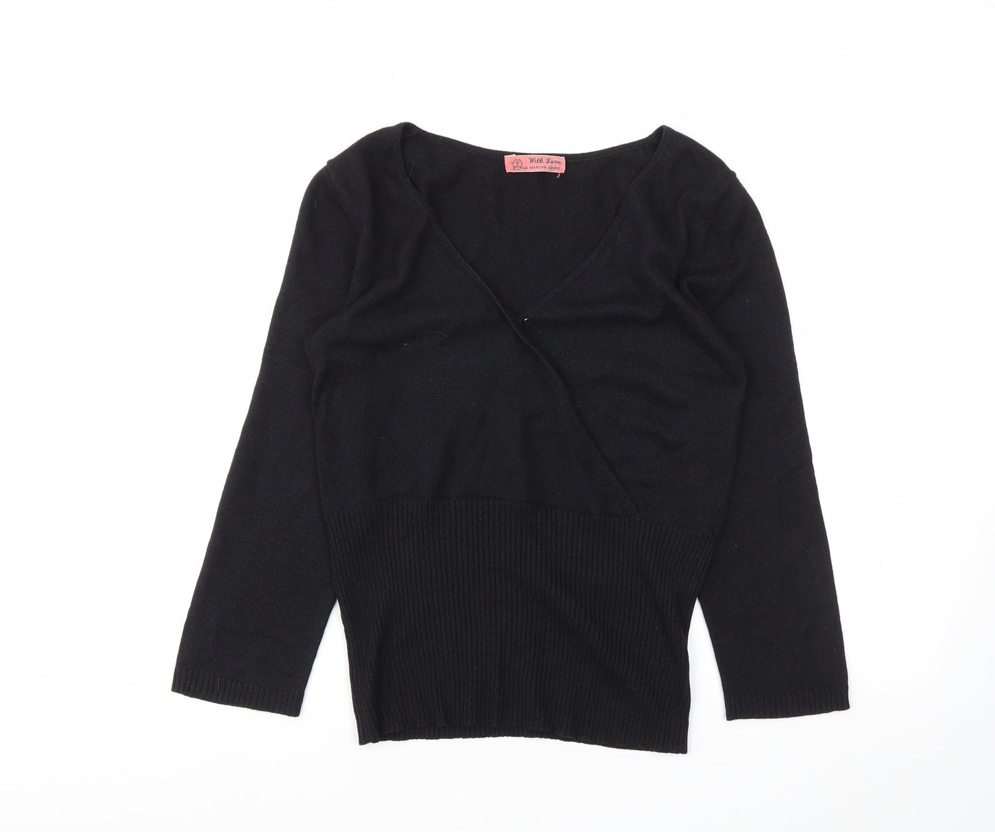 WITH LOVE Womens Black   Basic T-Shirt Size M