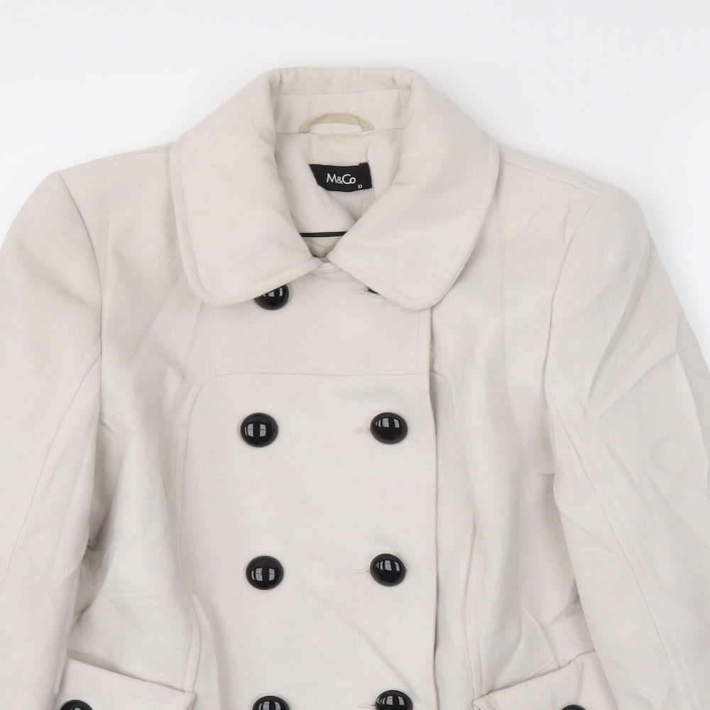 M&Co Womens Ivory   Jacket Coat Size 10