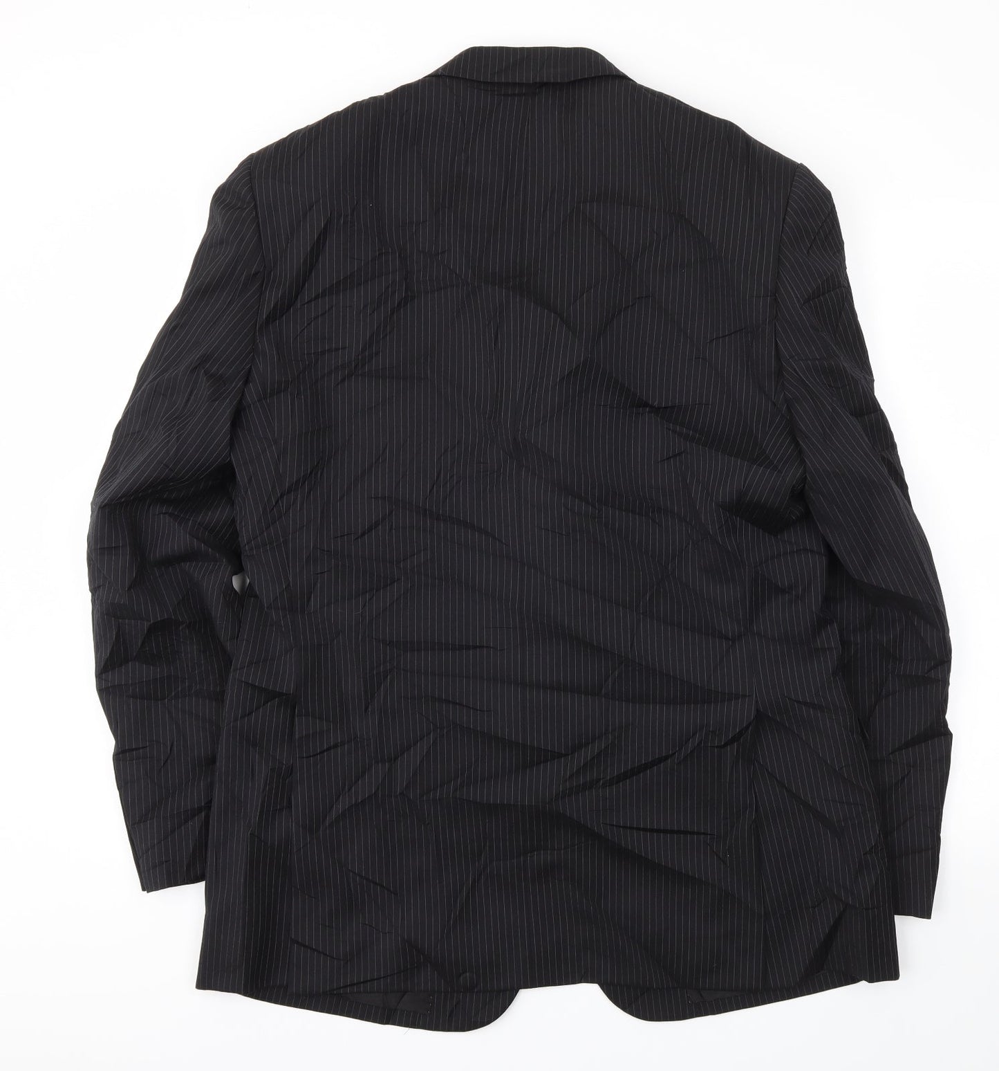 M&S Mens Black Striped  Jacket Blazer Size 42