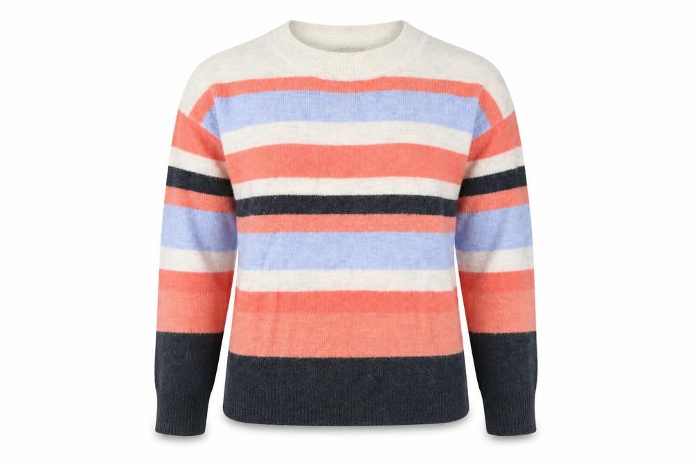 TU Womens White Striped  Pullover Jumper Size 10