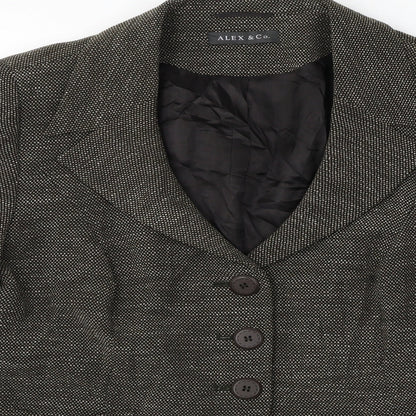 Close-up detail of ALEX&CO women’s brown jacket blazer, size M