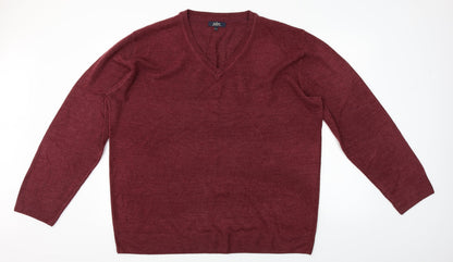 Additional front view of Easy men’s red houndstooth jumper, size 2XL