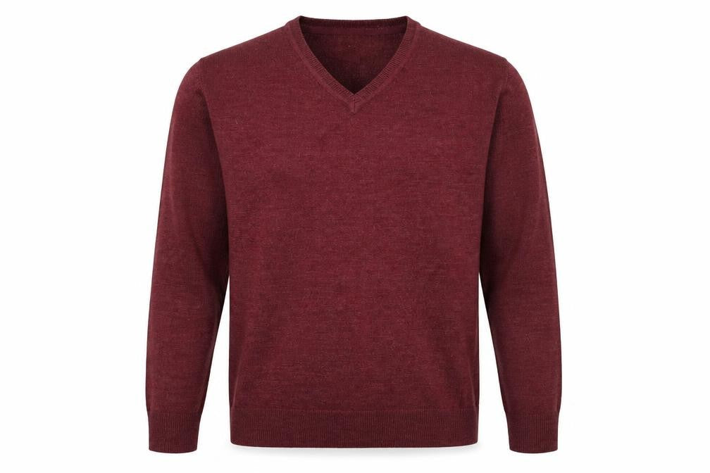 Easy Mens Red Houndstooth  Pullover Jumper Size 2XL