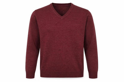Front view of Easy men’s red houndstooth jumper, size 2XL