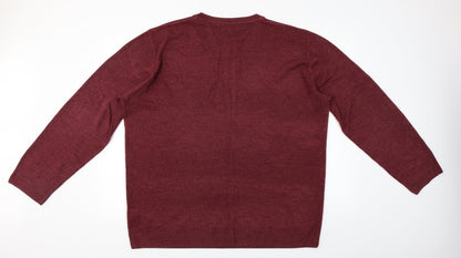 Back view of Easy men’s red houndstooth jumper, size 2XL