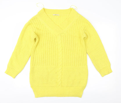Tu Womens Yellow   Pullover Jumper Size 8
