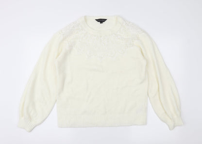 Dorothy Perkins Womens Ivory   Pullover Jumper Size 12