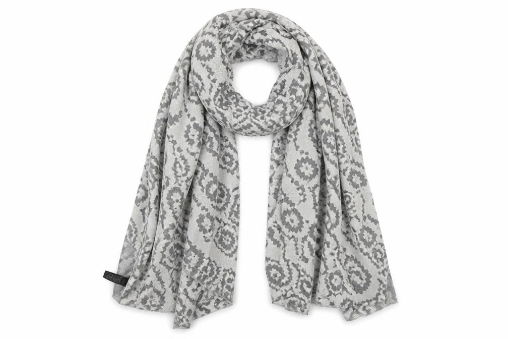 Mango Womens Grey Geometric   Shawl/Wrap