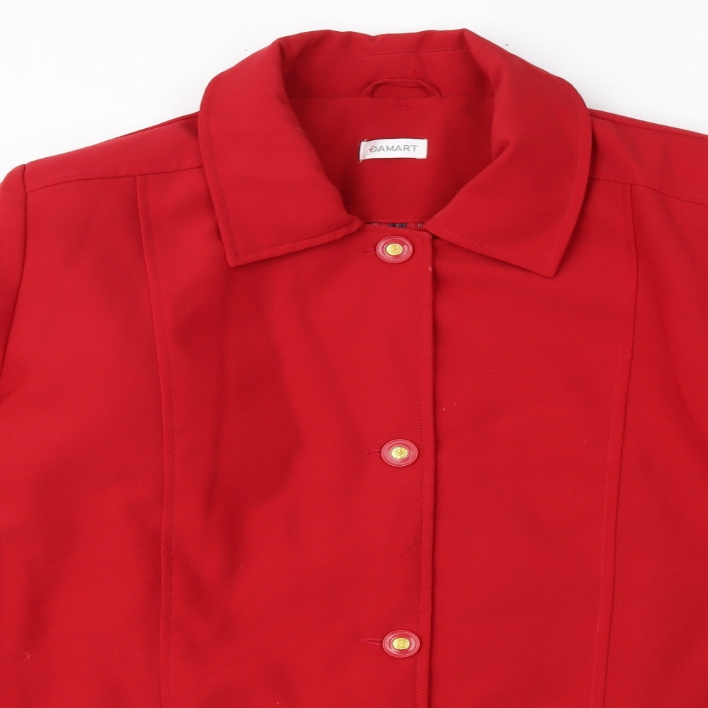 Damart Womens Red   Overcoat Coat Size 16