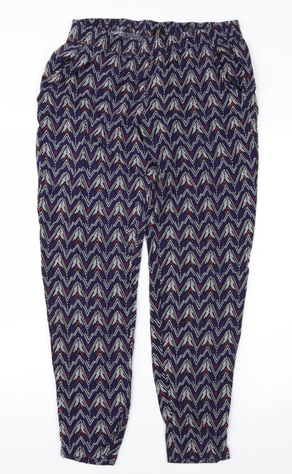 Divided Womens Purple Geometric  Trousers  Size 10 L28 in