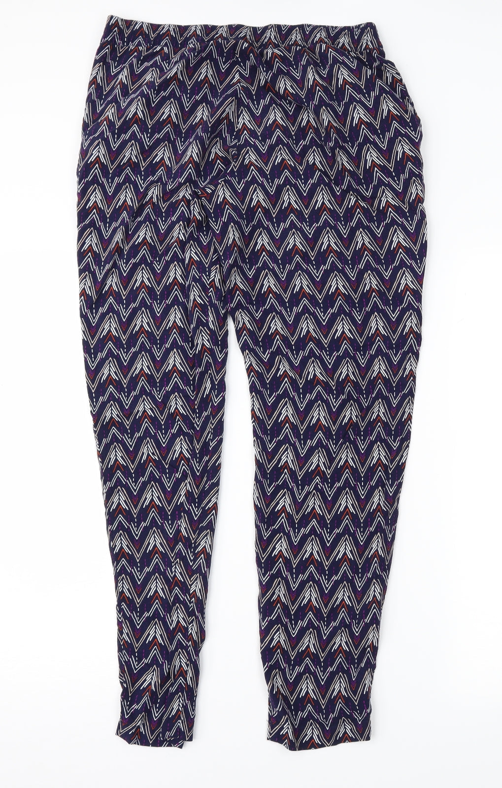 Divided Womens Purple Geometric  Trousers  Size 10 L28 in