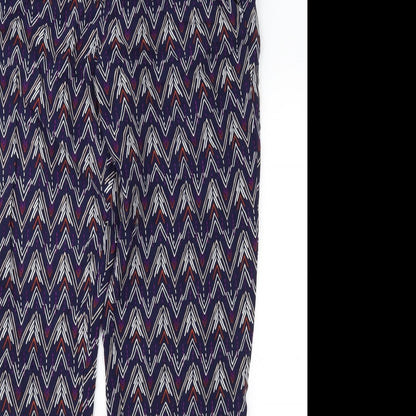 Divided Womens Purple Geometric  Trousers  Size 10 L28 in