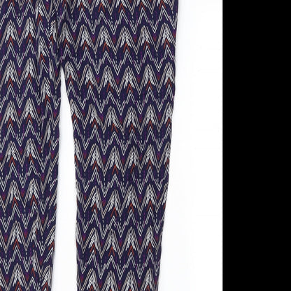 Divided Womens Purple Geometric  Trousers  Size 10 L28 in