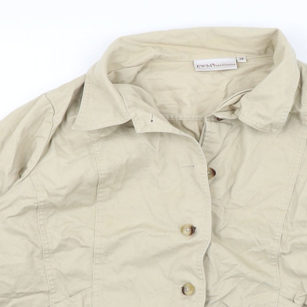 EWM Womens Beige   Jacket Coat Size 16