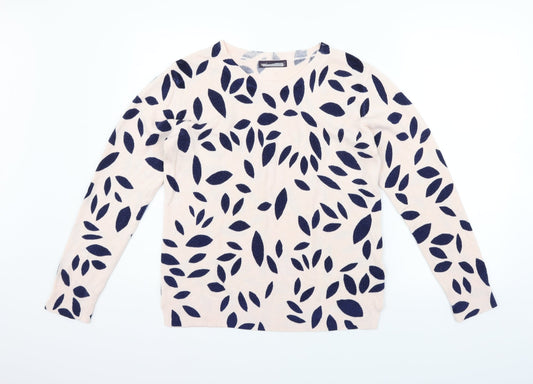 Marks and Spencer Womens Beige Floral  Pullover Jumper Size 14