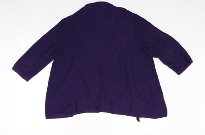 Preloved MINUTE Womens Purple   Cardigan Jumper Size 12 - Back
