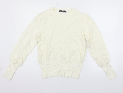 Marks & Spencer Womens Beige   Pullover Jumper Size 12