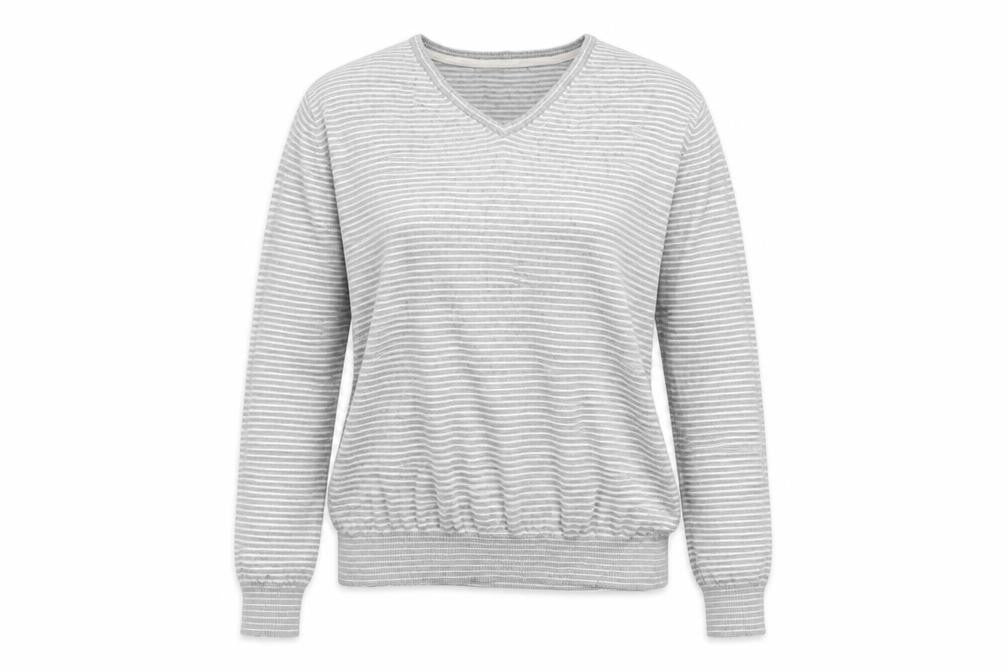 Lakeland Womens Grey Striped  Pullover Jumper Size M