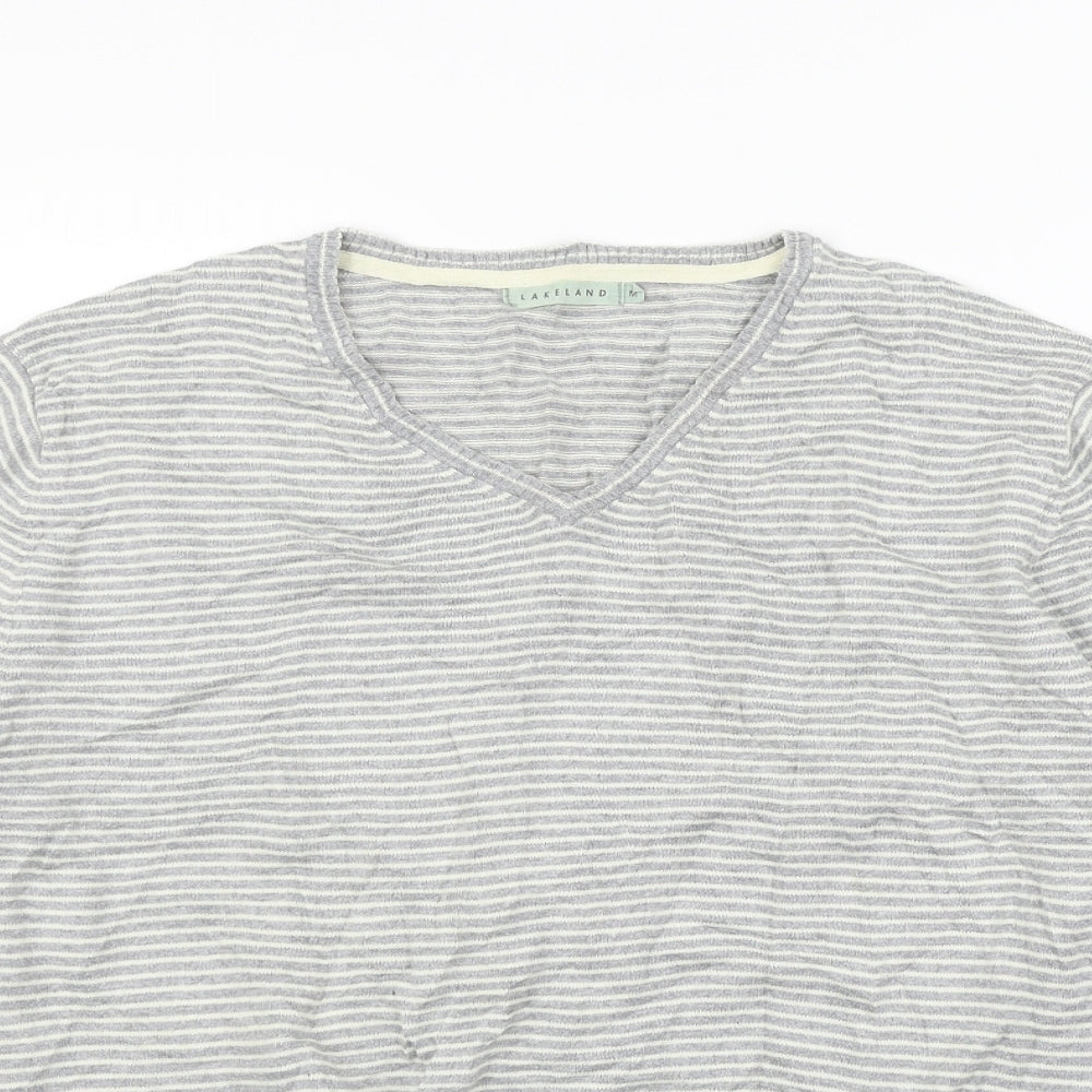 Lakeland Womens Grey Striped  Pullover Jumper Size M