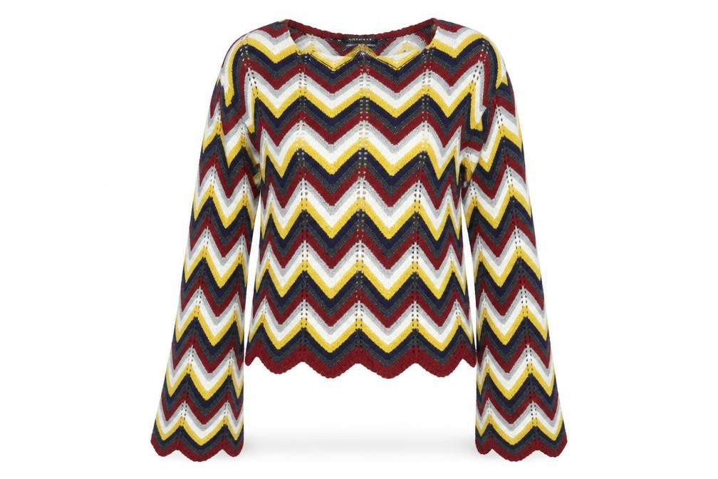 Cameo Rose Womens Red Striped Pullover Jumper Size S