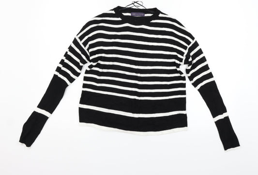 Marks and Spencer Womens Black Striped  Pullover Jumper Size 8