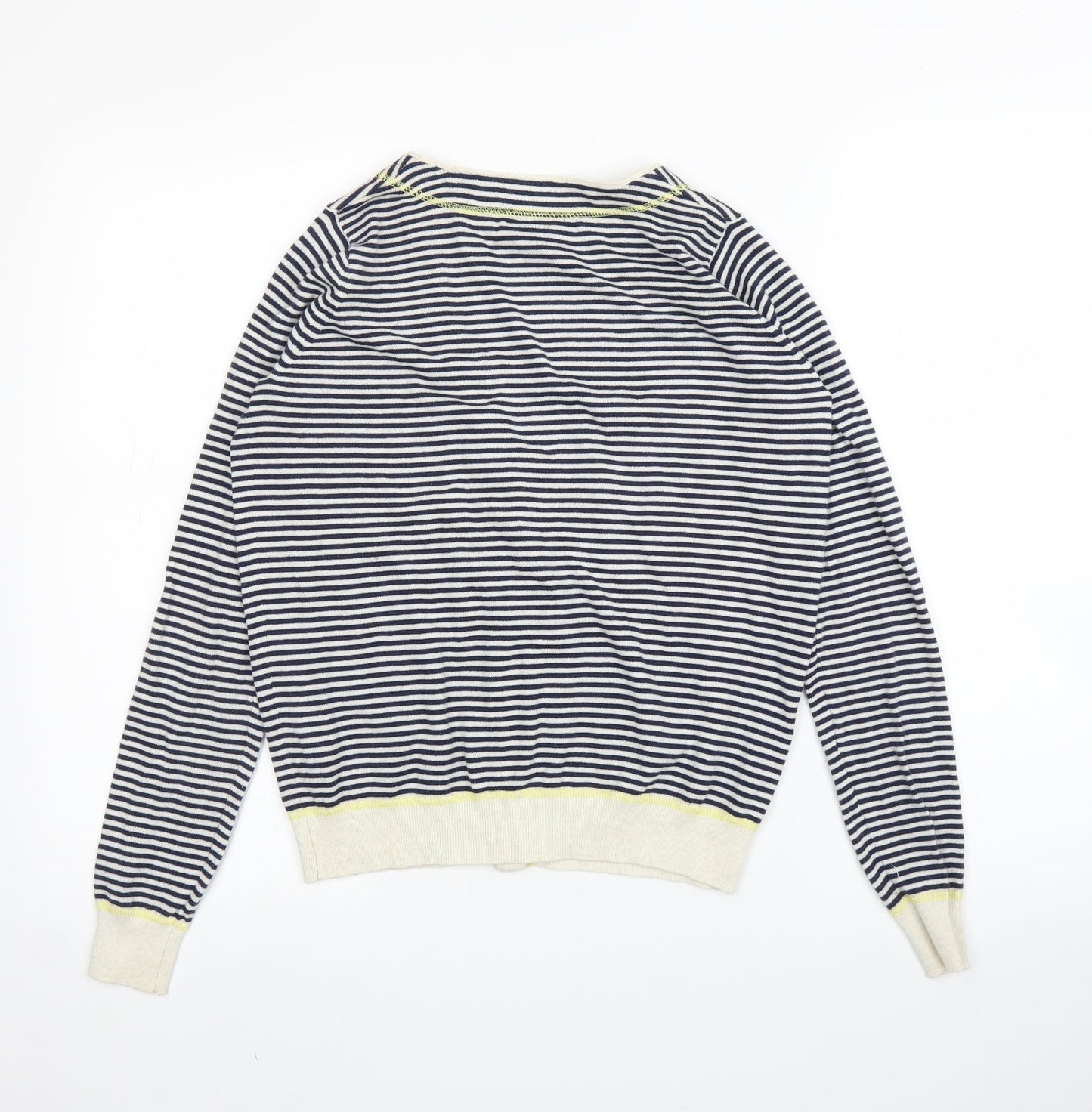 Topshop Womens Blue Striped  Cardigan Jumper Size 6