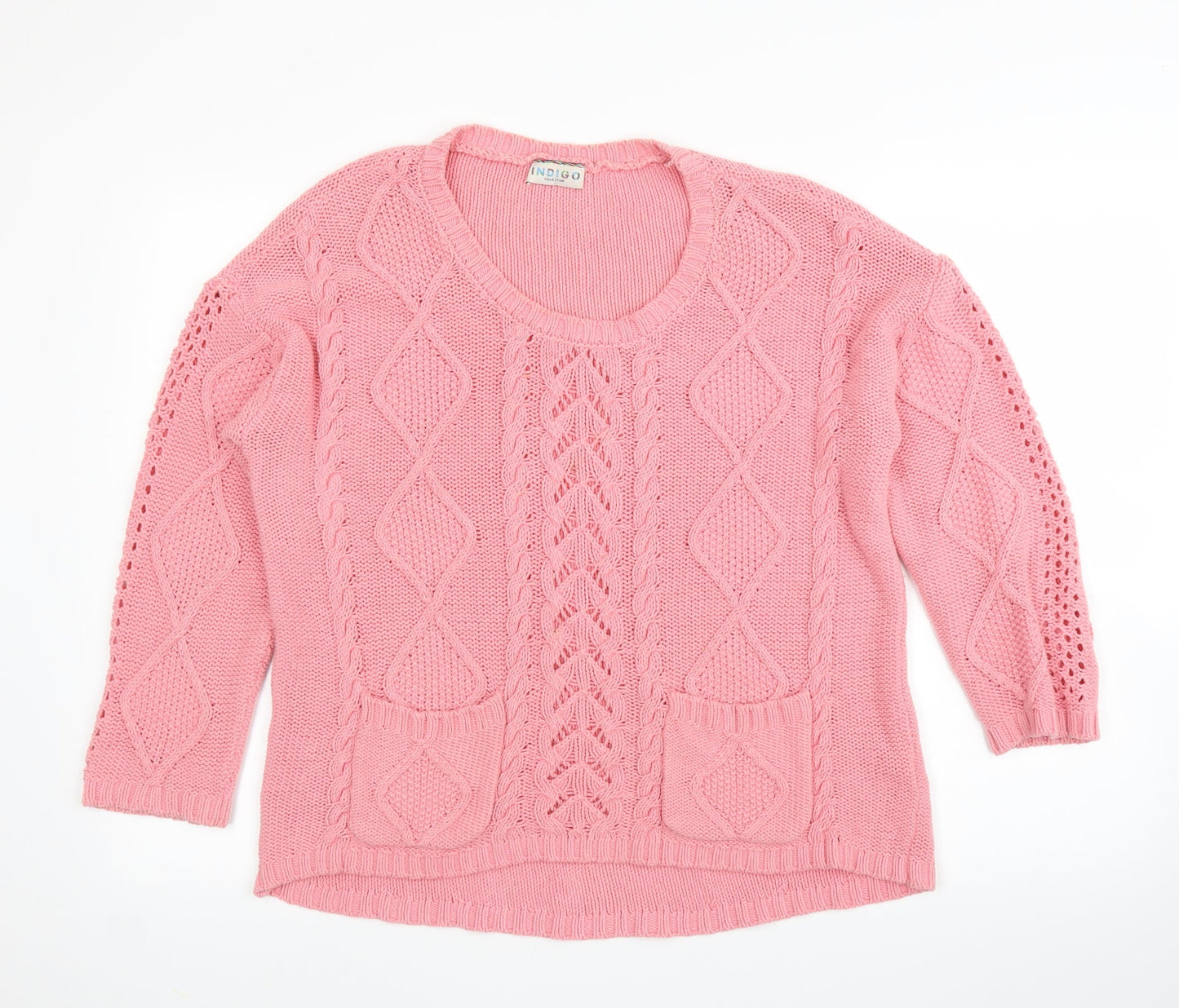 M&S Womens Pink Argyle/Diamond  Pullover Jumper Size 12