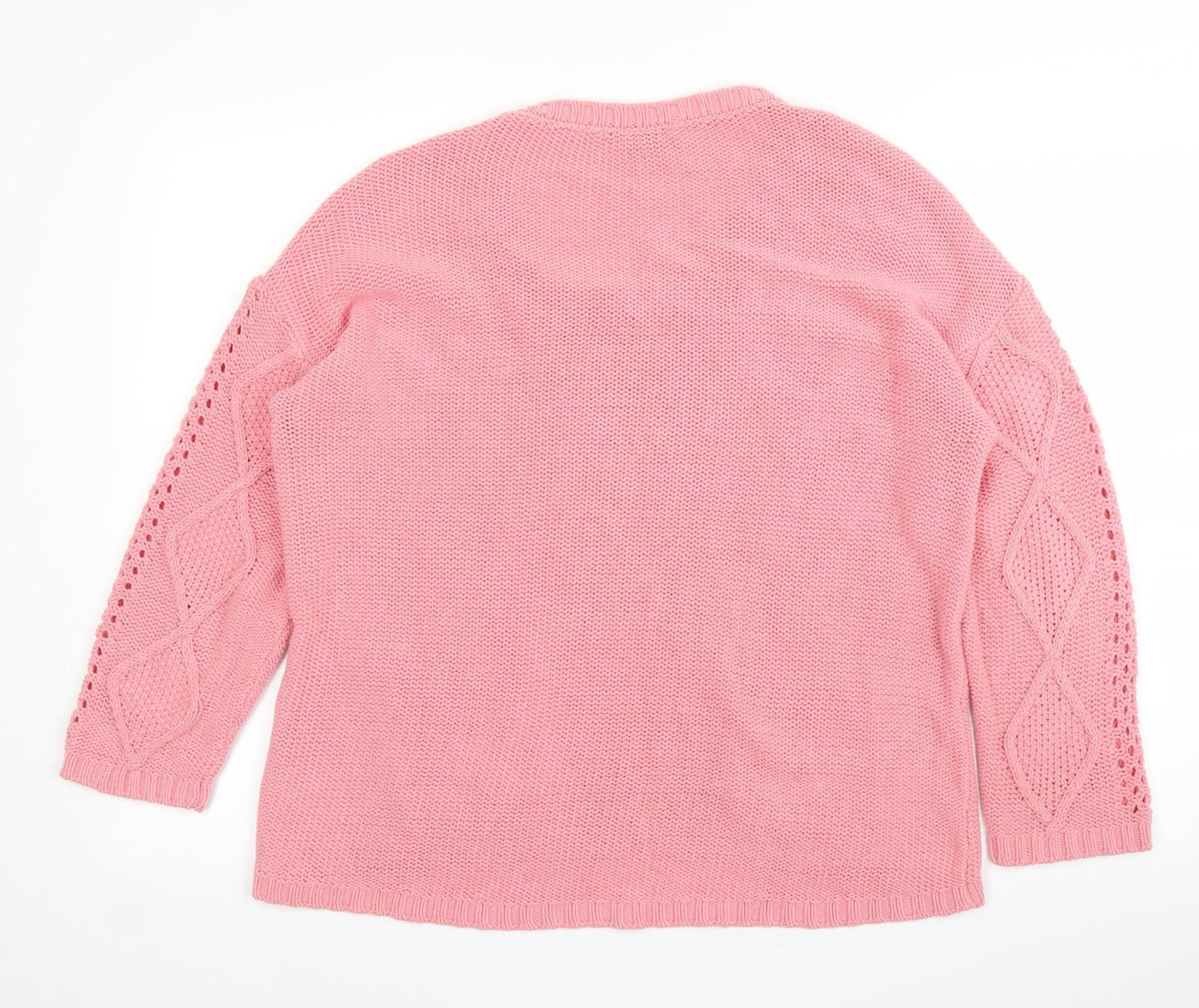 M&S Womens Pink Argyle/Diamond  Pullover Jumper Size 12