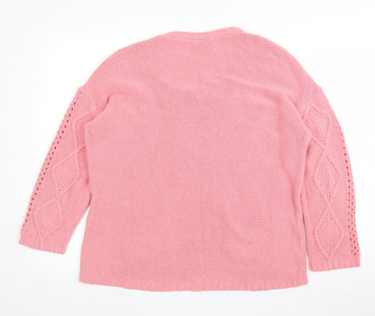 Marks & Spencer Womens Pink Argyle/Diamond  Pullover Jumper Size 12