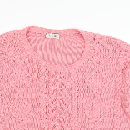 Marks & Spencer Womens Pink Argyle/Diamond  Pullover Jumper Size 12