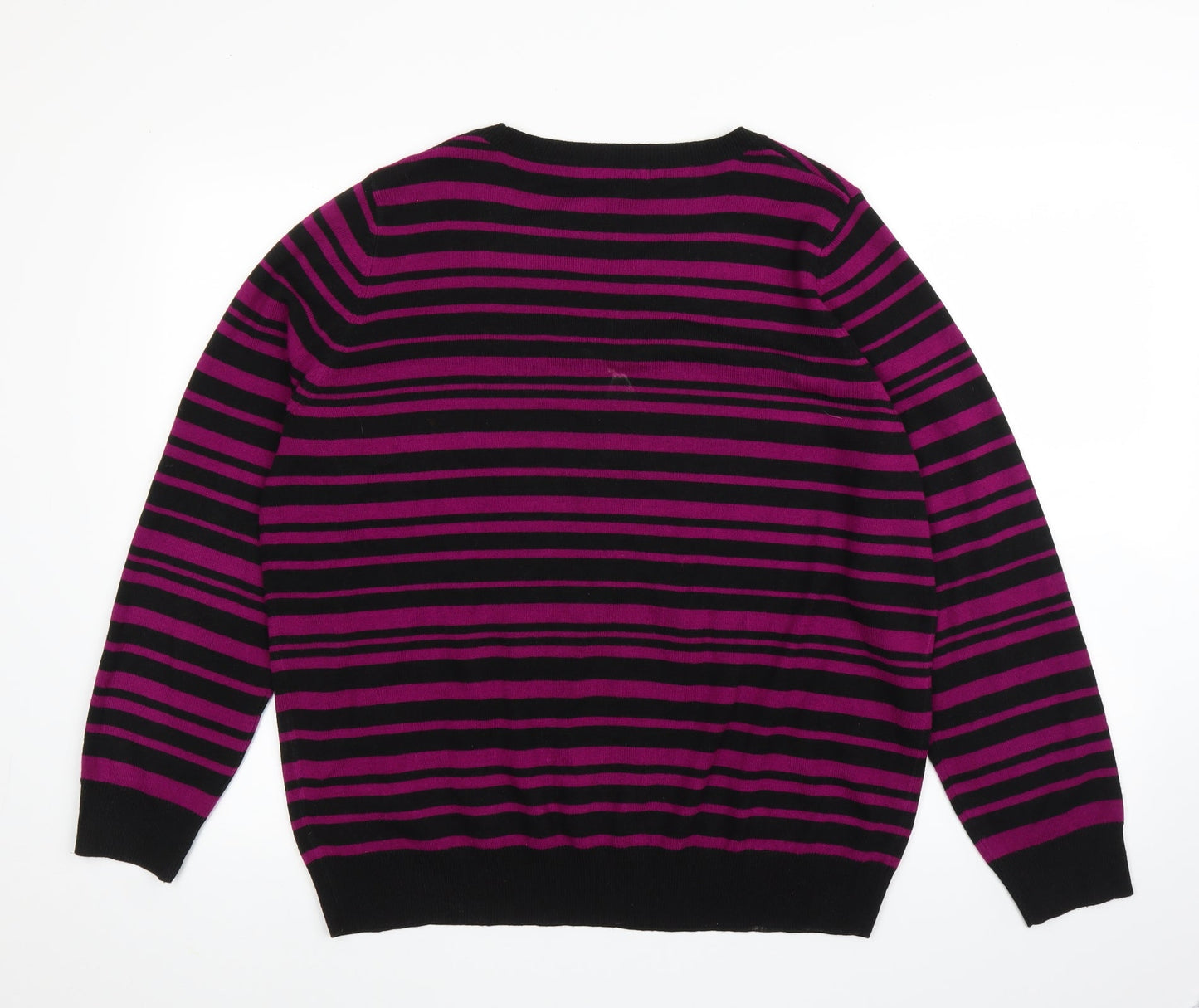 M&S Womens Purple Striped  Pullover Jumper Size 20