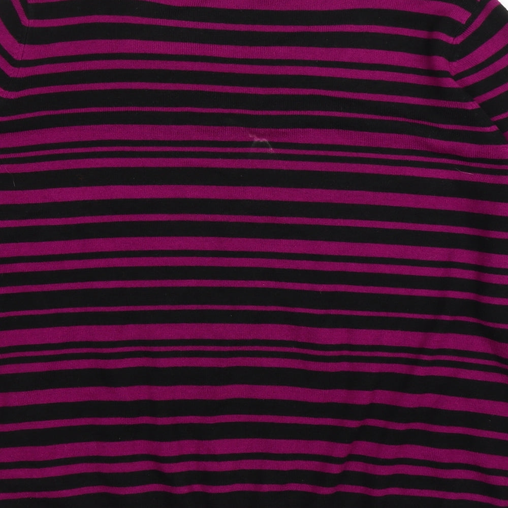 M&S Womens Purple Striped  Pullover Jumper Size 20