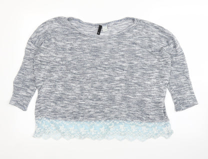 H&M Womens Grey   Basic Blouse Size L
