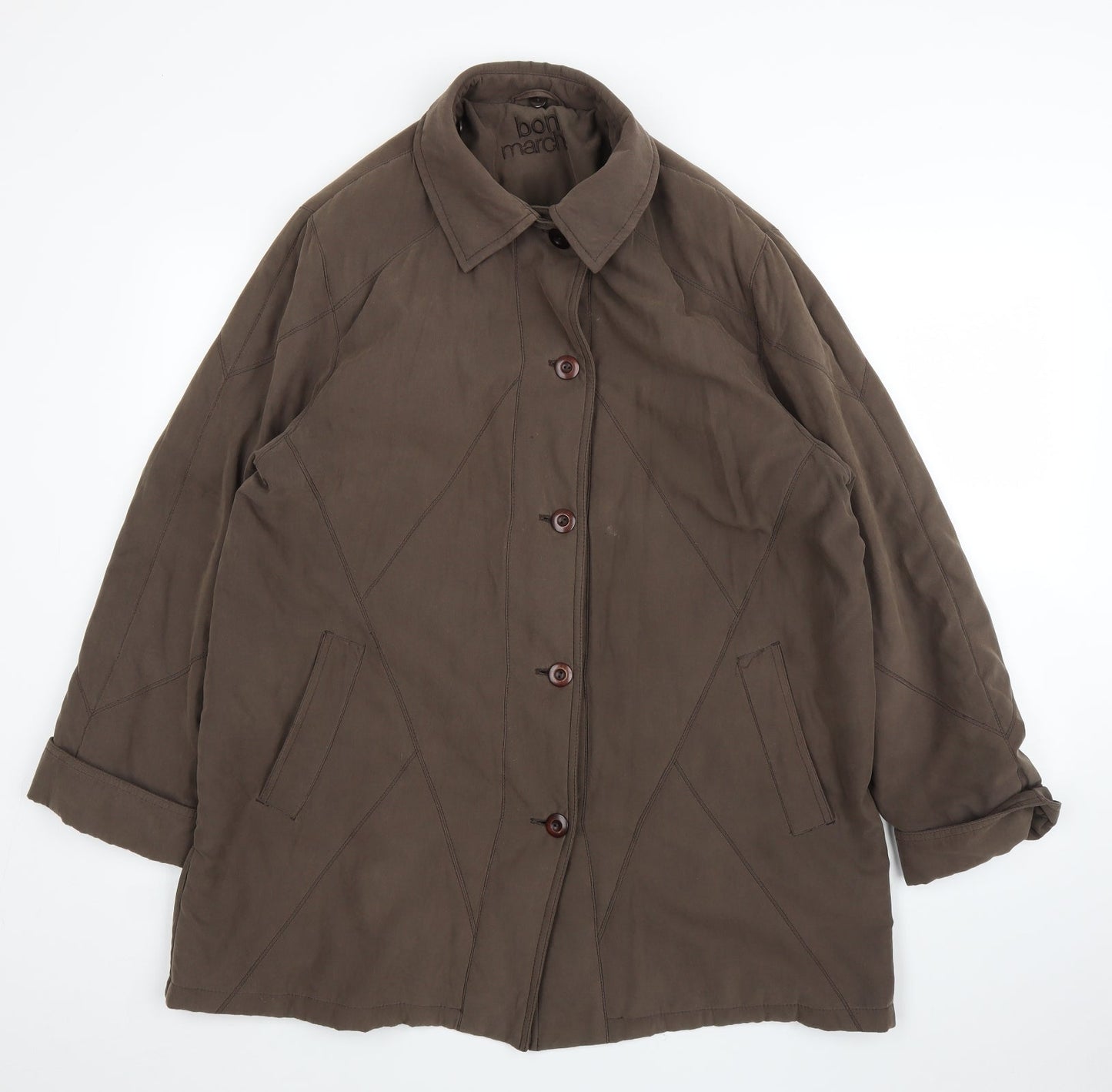 Bonmarché Womens Brown   Quilted Coat Size M