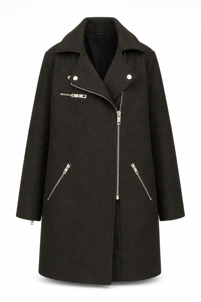 New Look Womens Green   Biker Coat Size 6